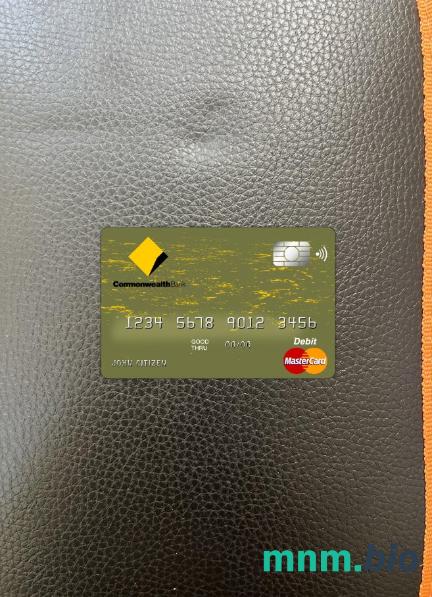 Australia Commonwealth bank master card wygląd fotograficzny skan PSD + zdjęcie